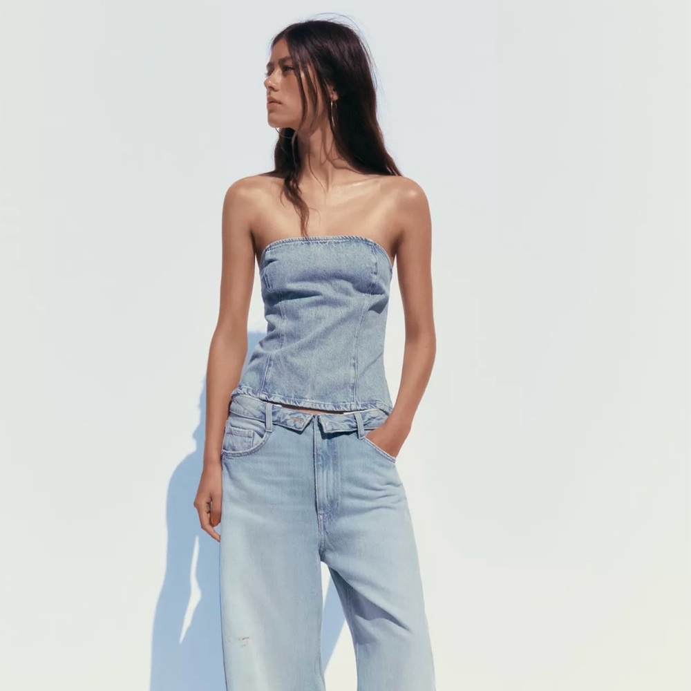 ZARA trf denim bandeau Top